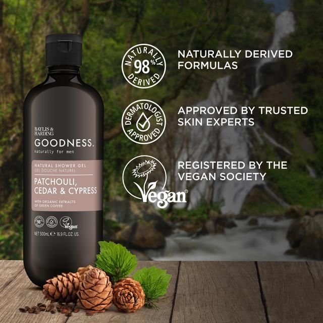 Baylis & Harding Goodness Mens Shower Gel - Patchouli Cedar & Cypress 500ml - McGrocer