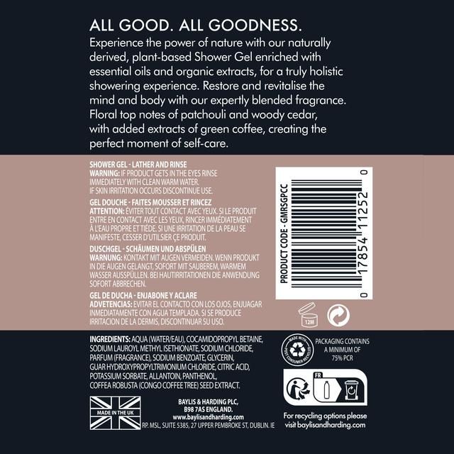Baylis & Harding Goodness Mens Shower Gel - Patchouli Cedar & Cypress 500ml - McGrocer
