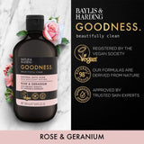 Baylis & Harding Goodness Rose & Geranium Bath Soak   500ml - McGrocer