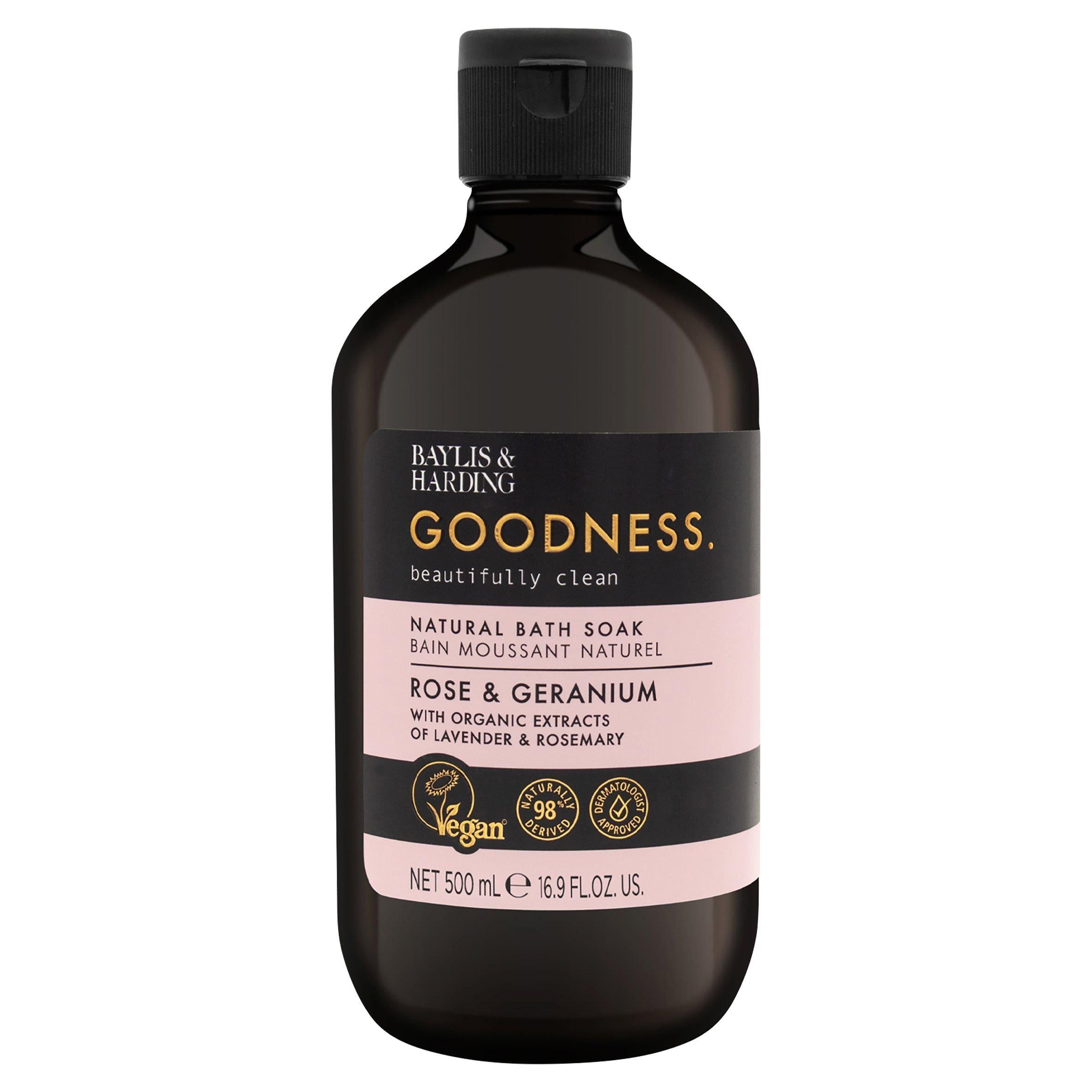 Baylis & Harding Goodness Rose & Geranium Natural Bath Soak 500ml - McGrocer