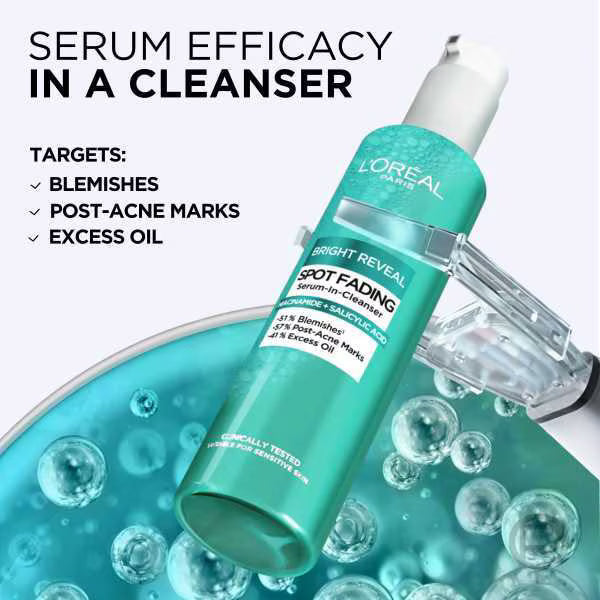 L'Oréal Paris Bright Reveal spot fading serum cleanser, UK version