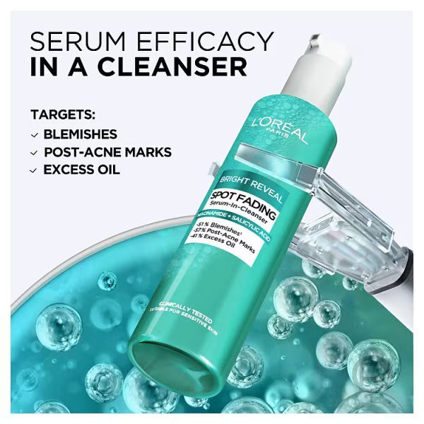 L'Oréal Paris Bright Reveal spot fading serum cleanser, UK version
