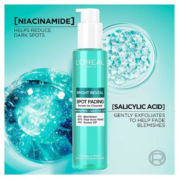 L'Oréal Paris Bright Reveal spot fading serum cleanser, UK version