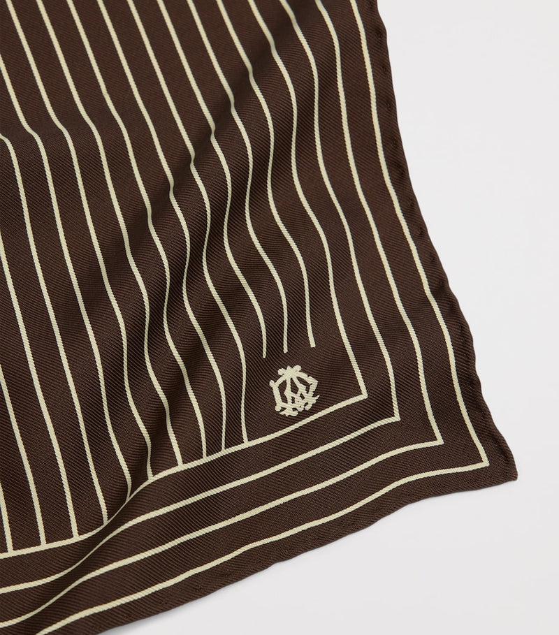 Dunhill mulberry silk stripe pocket square 30cm, UK version