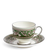 Harrods Wedgwood Florentine Verde Fine Bone China Teacup and Saucer- Buy online at McGrocer
