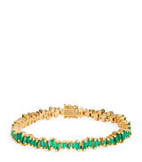 Harrods Suzanne Kalan Yellow Gold and Emerald Bold Tennis Bracelet- Buy online at McGrocer