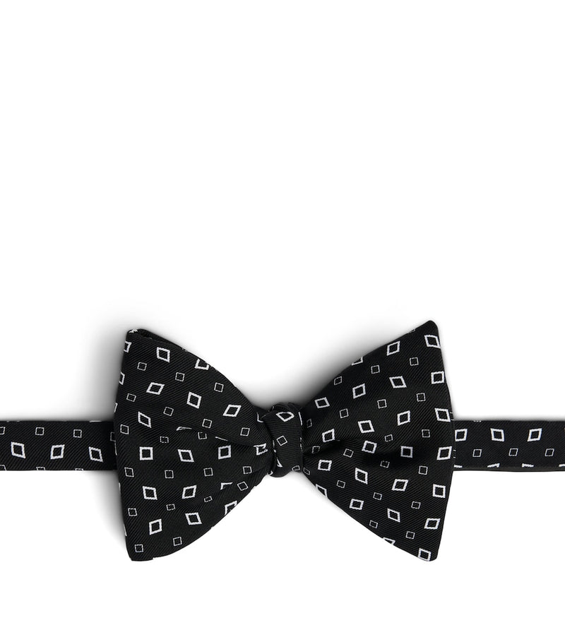 Dunhill mulberry silk printed bow tie - British product
