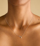 Astrid & Miyu white gold diamond drop pendant necklace (British brand)
