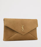 Saint Laurent Cassandre suede envelope pouch (British brand)