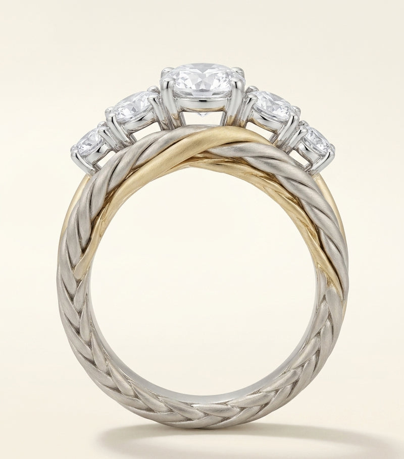 Cartier Grain de Café ring yellow white gold diamonds, UK version