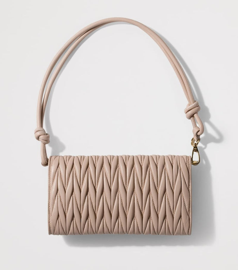 Miu Miu Leather Matelassé Chain Wallet H9.5cm x W19cm (British brand)