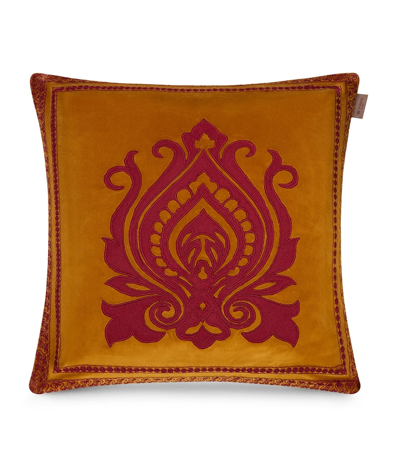 Etro Cotton Velvet Embroidered Gombo Cushion 45cm x 45cm - British product