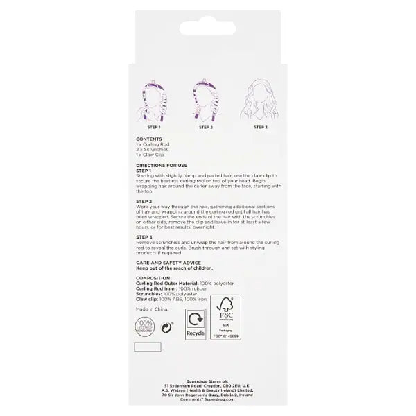 Superdrug Heatless Curls Kit Hair Styling Tool (British brand)