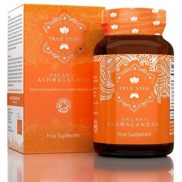 True Veda Organic Ashwagandha KSM-66 60 capsules (British brand)