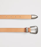 Eleventy nubuck leather belt 3cm width with silver buckle (British brand)