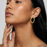 Superdrug MUCHV Gold Black Marquise Stud Earrings Statement Jewellery- Buy online at McGrocer