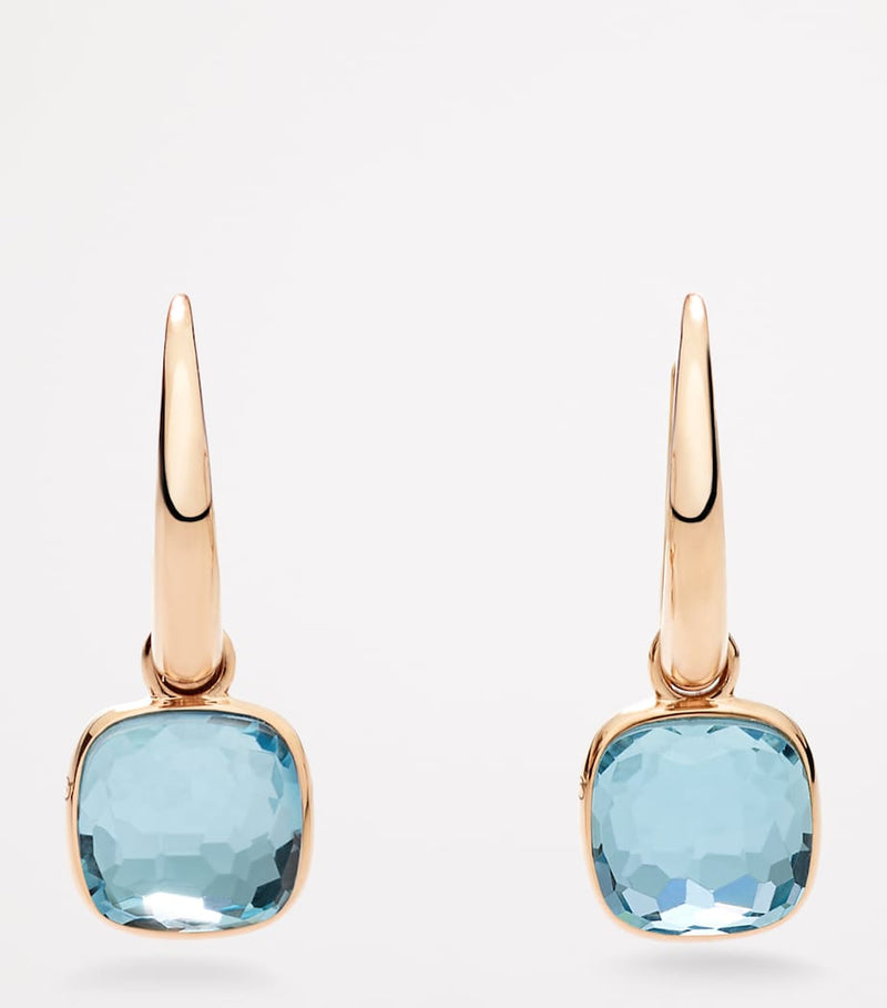 Pomellato Nudo blue topaz rose gold earrings - British product