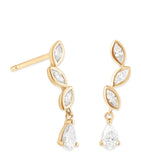 Astrid & Miyu yellow gold diamond earrings 14-karat - British product