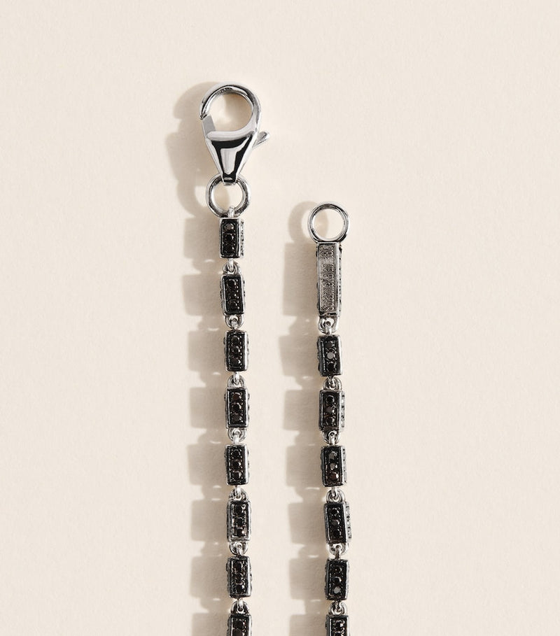 Suzanne Kalan white gold black diamond block-chain necklace, UK version