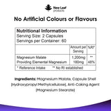 New Leaf Magnesium Malate High Strength 120 Capsules, imported from the UK