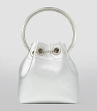 Jimmy Choo Micro Bon Bon top-handle bag silver leather (British brand)