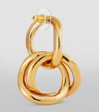 Isabel Marant multi-hoop earrings in polished brass, imported from the UK