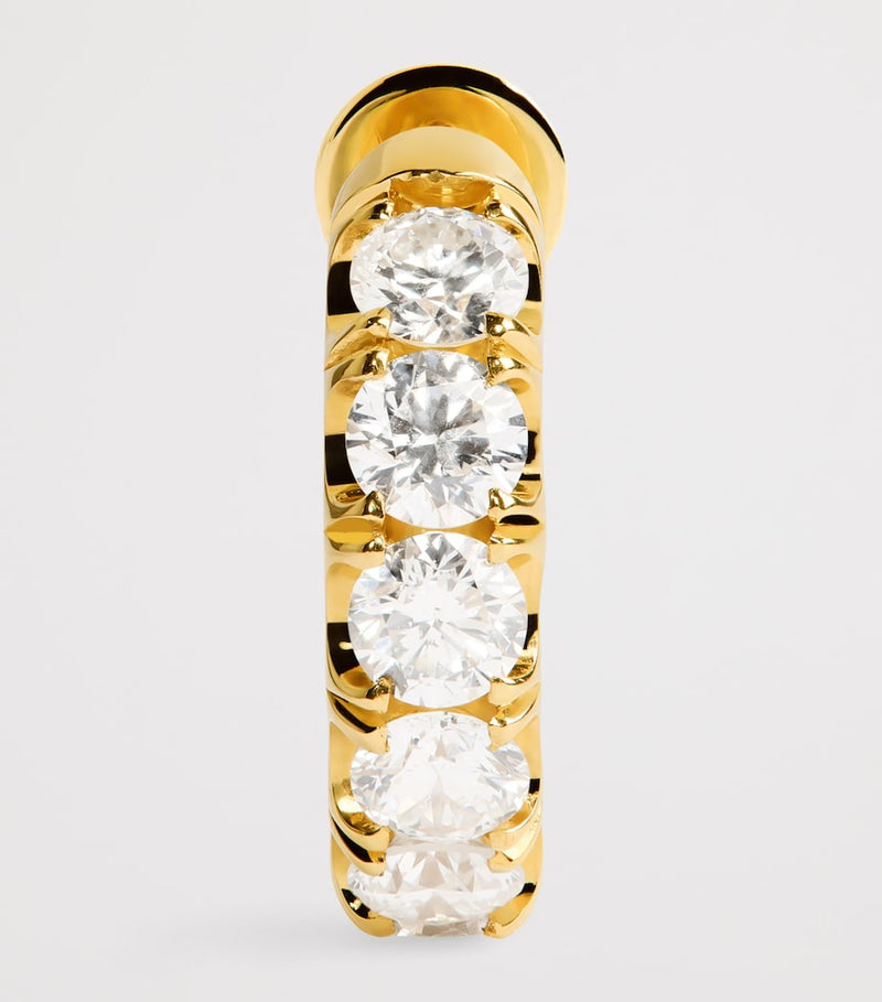 Spinelli Kilcollin single hoop earring yellow gold pavé diamond, UK version
