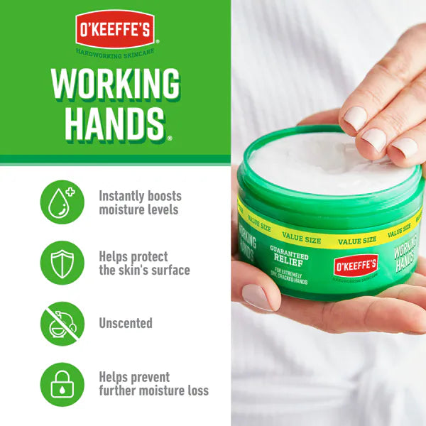 O'Keeffe's Working Hands Hand Cream Value Jar 193g, imported from the UK