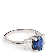 Harrods Suzanne Kalan White Gold Diamond and Sapphire One of a Kind Ring- Buy online at McGrocer