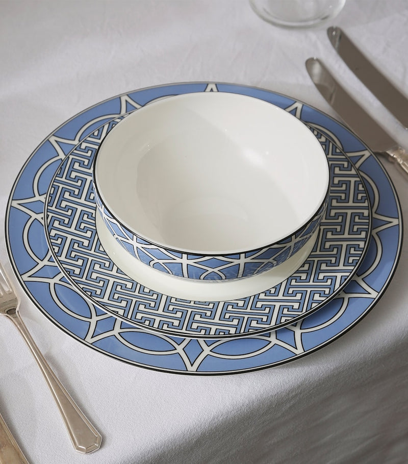 Geometric Print Fine Bone China Dinner Plates Set of 2 (26cm Diameter)