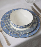 Geometric Print Fine Bone China Dinner Plates Set of 2 (26cm Diameter)