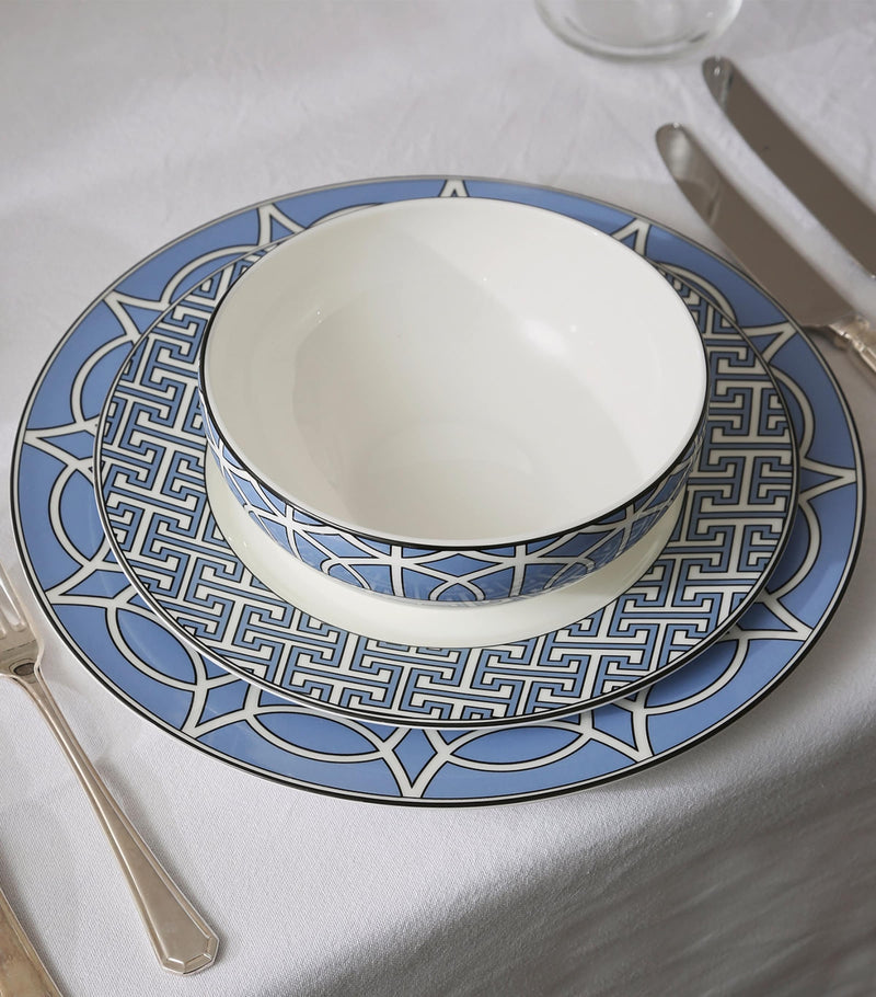 Geometric Print Fine Bone China Dinner Plates Set of 2 (26cm Diameter)