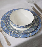 Geometric Print Fine Bone China Dinner Plates Set of 2 (26cm Diameter)