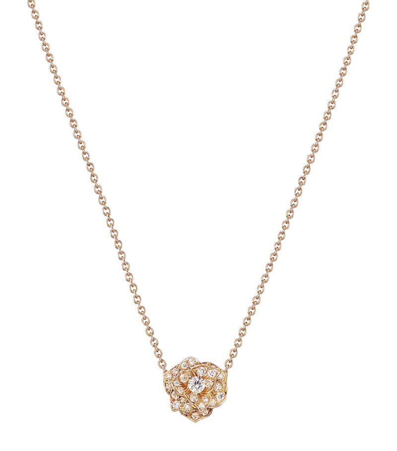Piaget rose gold and diamond pendant necklace - British product