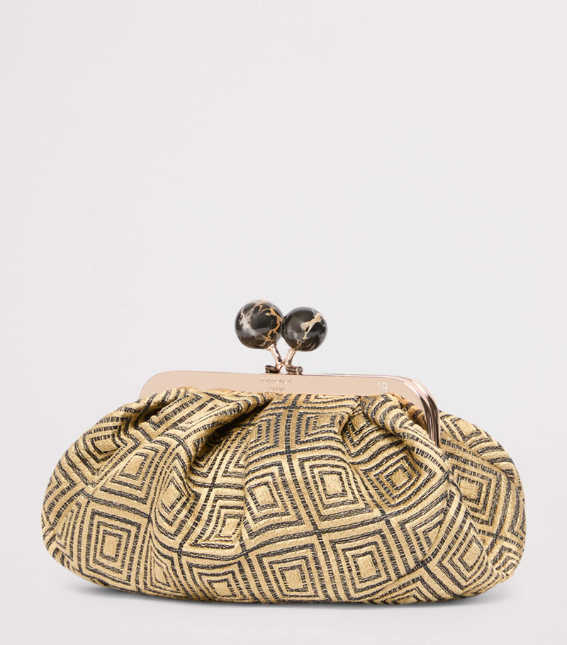 Weekend Max Mara Pasticcino woven jacquard clutch, imported from the UK