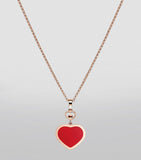Chopard Happy Hearts pendant rose gold carnelian diamond, UK version