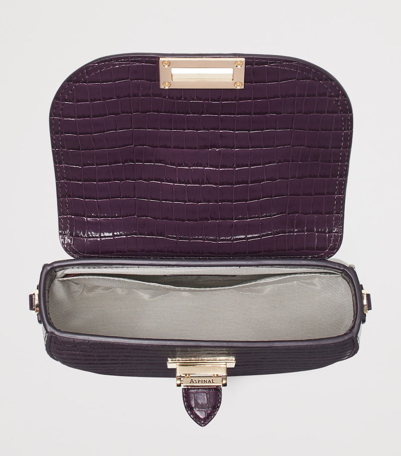 Aspinal of London croc-embossed Portobello cross-body bag, imported from the UK