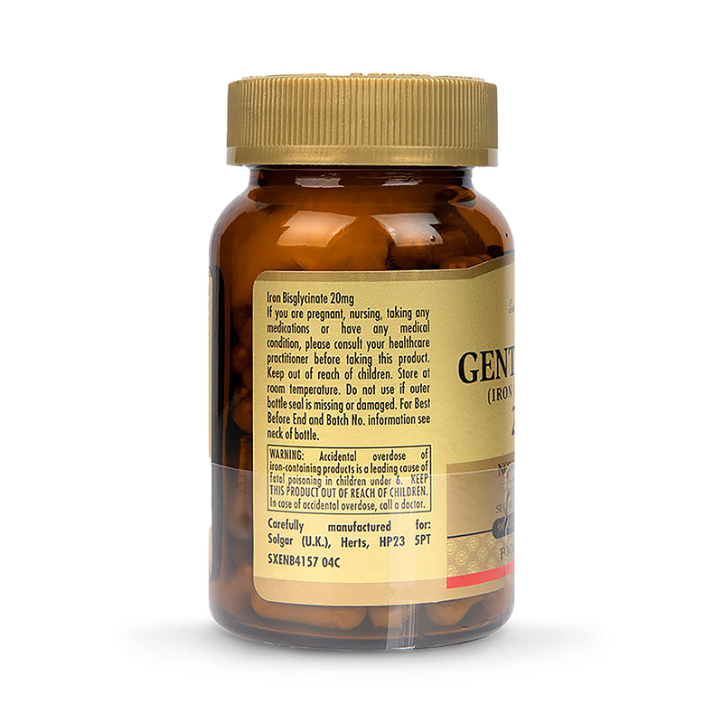 Solgar Gentle Iron 20mg 90 Vegi Capsules (British brand)
