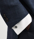 Tateossian rhodium-plated sterling silver Mobius cufflinks - British product