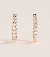 Harrods Harrods Medium Rose Gold and Diamond Hoop Earrings (1.25ctw)- Buy online at McGrocer