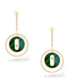 Messika Lucky Move diamond malachite earrings, UK version