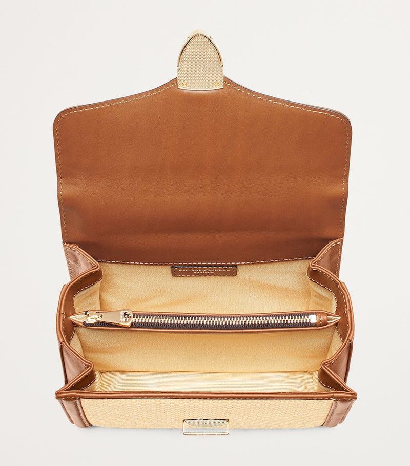 Aspinal of London raffia Mayfair midi bag (British brand)