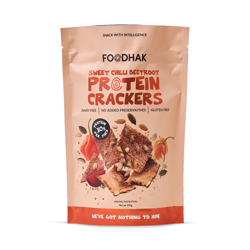 Sweet Chilli Beetroot Protein Crackers, UK version