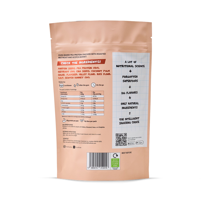 Sweet Chilli Beetroot Protein Crackers, UK version