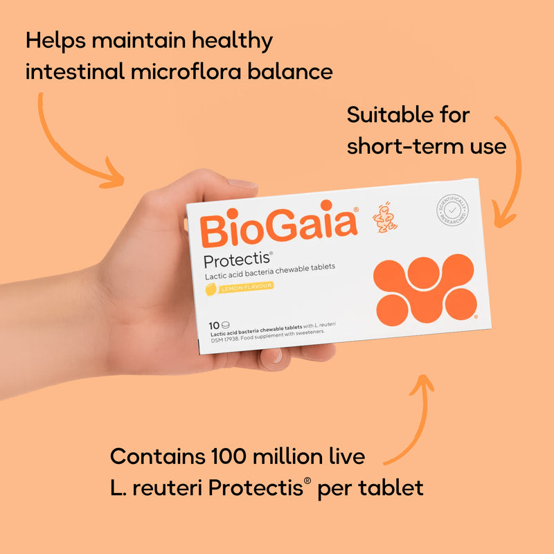 BioGaia Protectis lemon probiotic tablets 10 tablets, UK version