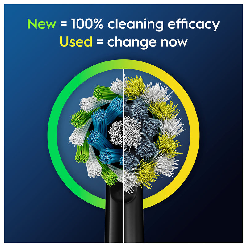 Oral-B Cross Action Black toothbrush heads 8 count - British product