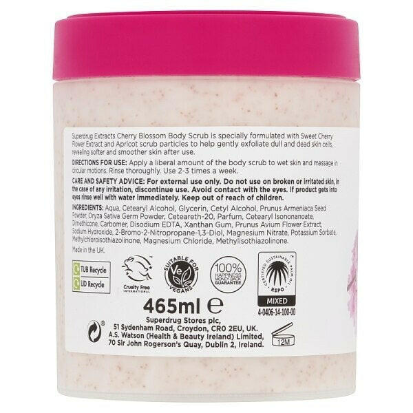 Superdurg Extracts Body Scrub Cherry Blossom 465ml GOODS Superdrug