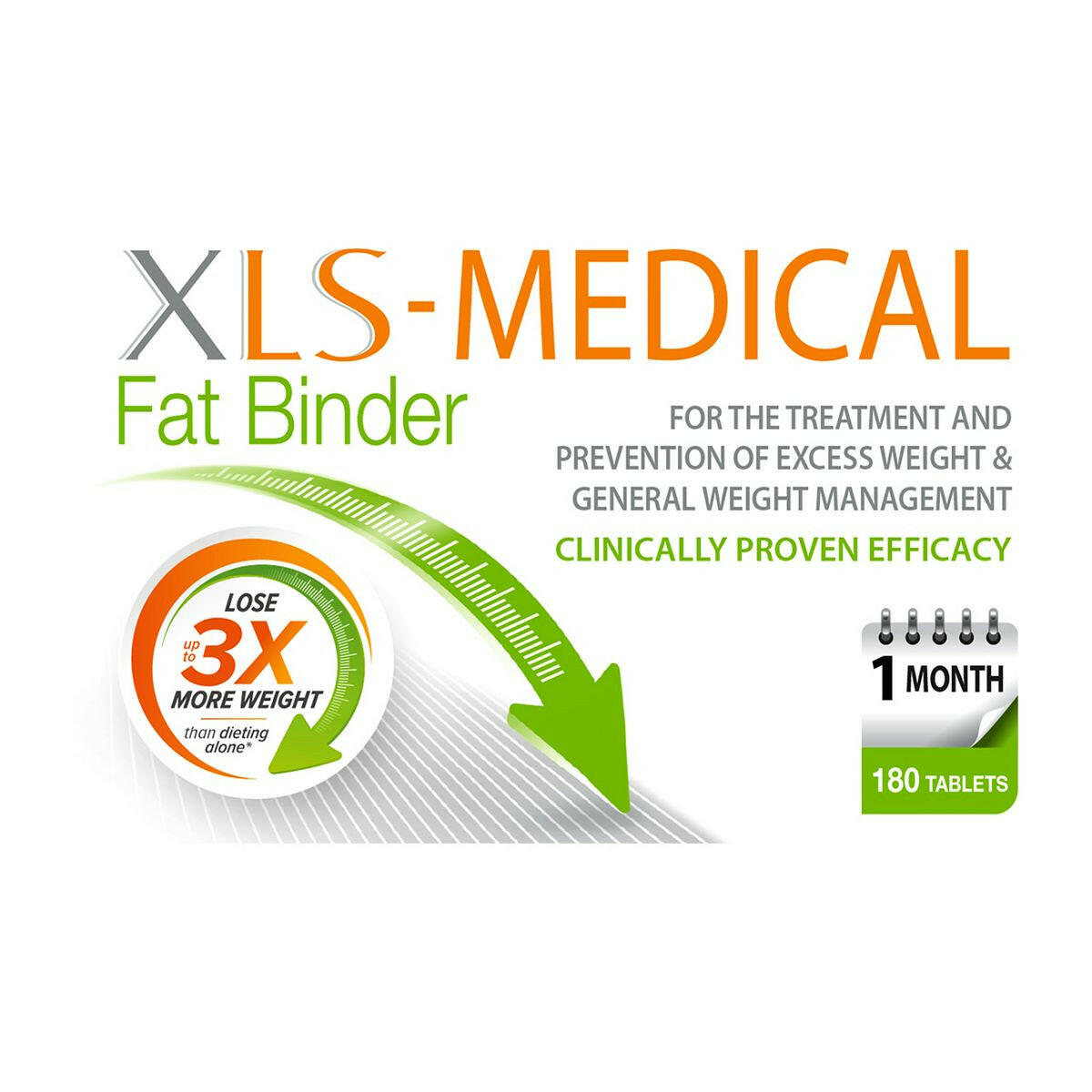 XLS-Medical Fat Binder - 180 Tablets Weight Loss Boots