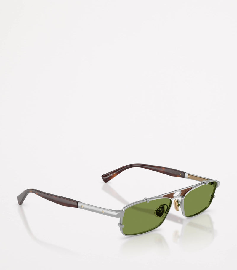 Brunello Cucinelli Paloma rectangular titanium sunglasses, UK version