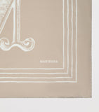 Max Mara silk scarf with embroidered logo, imported from the UK